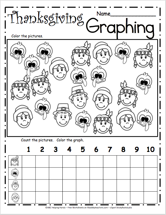 Free Math Graph Worksheet for Thanksgiving | Made By Teachers
