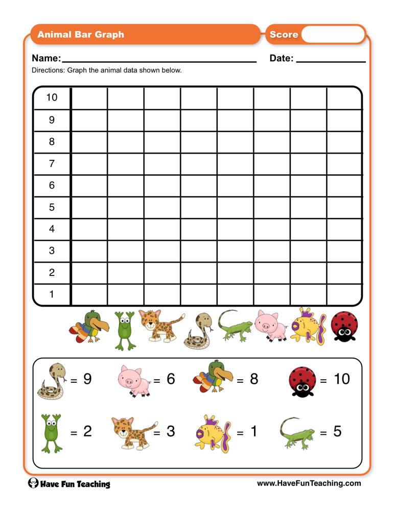 Animals Bar Graph Worksheet  