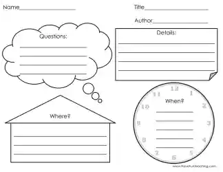 Questions Details and Setting Graphic Organizer Worksheet by Teach ...