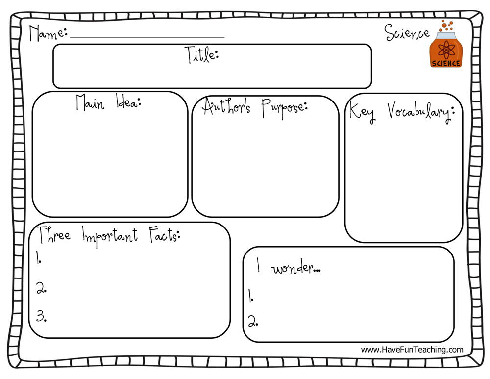 graphic organizer worksheet