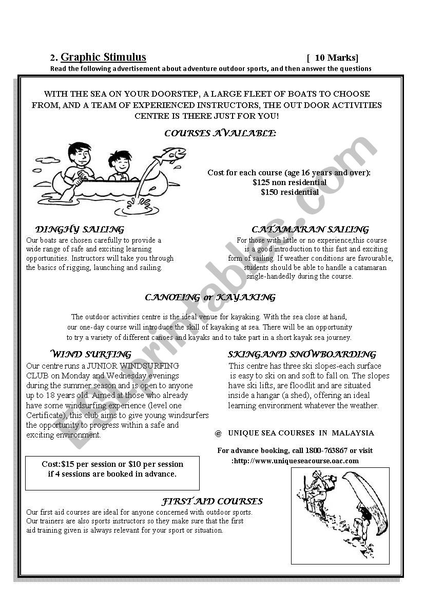 Graphic Stimulus - ESL worksheet by romman