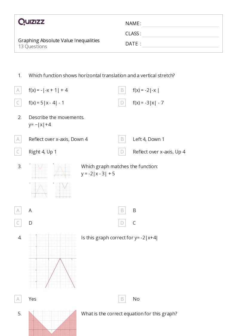 50+ absolute value equations functions and inequalities worksheets ...