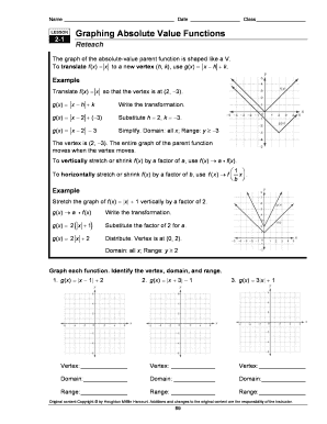 Free graphing absolute value functions worksheet answers, Download Free ...