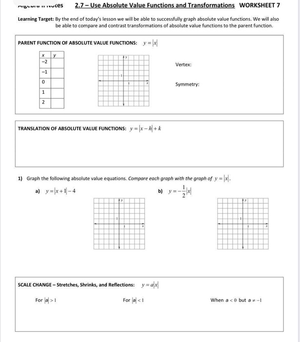 Free graphing absolute value worksheet, Download Free graphing absolute ...