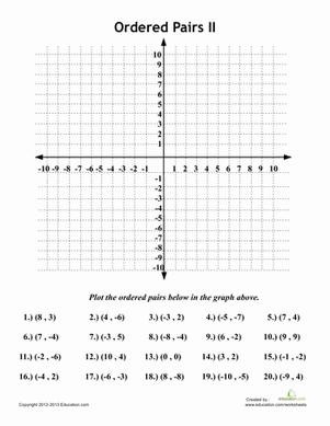 Graphing Ordered Pairs #2 | Worksheet 