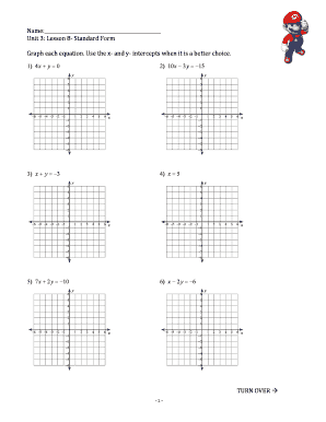 Graphing Lines In Standard Form Worksheet - Fill Online, Printable ...