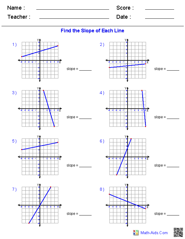 Algebra 1 Worksheets | Linear Equations Worksheets