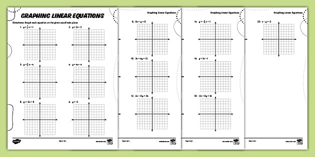 graphing linear equations worksheet pdf