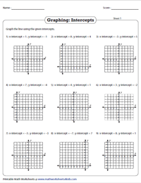 graphing lines in slope intercept form worksheet