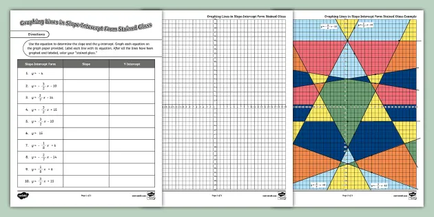 graphing lines in slope intercept form worksheet