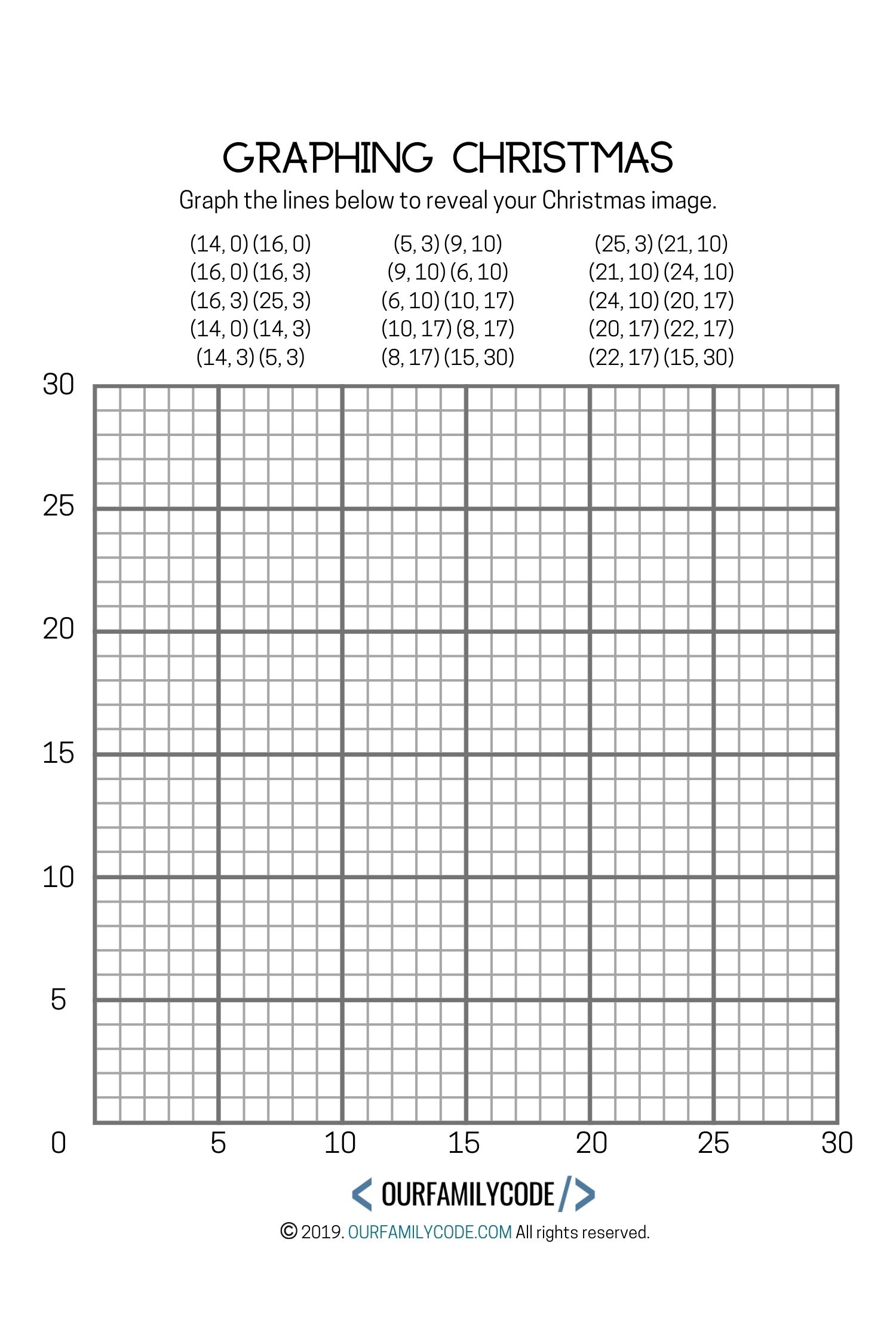 Graphing Christmas Coordinates Math Art Activity - Our Family Code