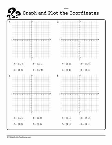 Graph and plot Coordinates Worksheets