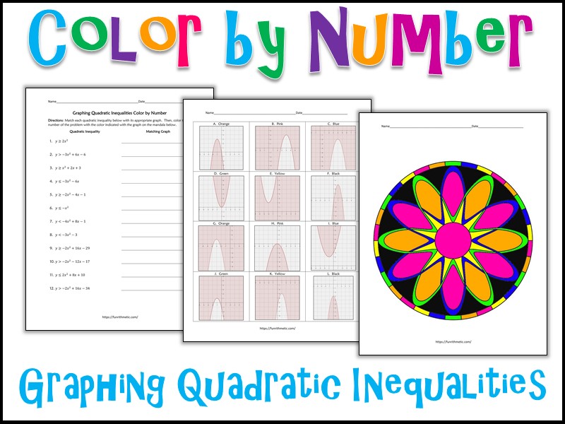 Graphing Quadratic Inequalities Color by Number  