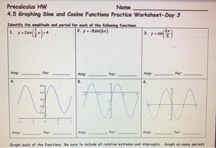 graphing sine and cosine practice worksheet
