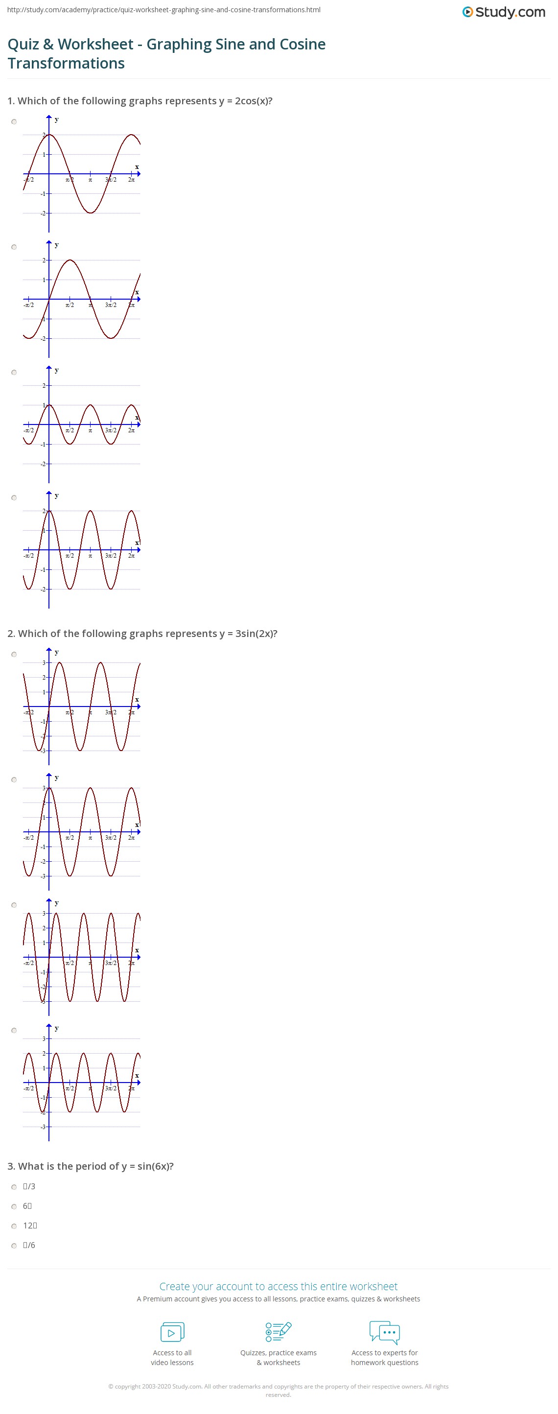 graphing sine and cosine worksheet
