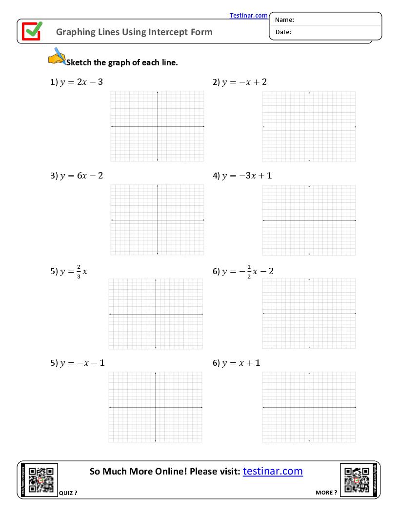 Graphing Lines Using Slope Intercept Form worksheets