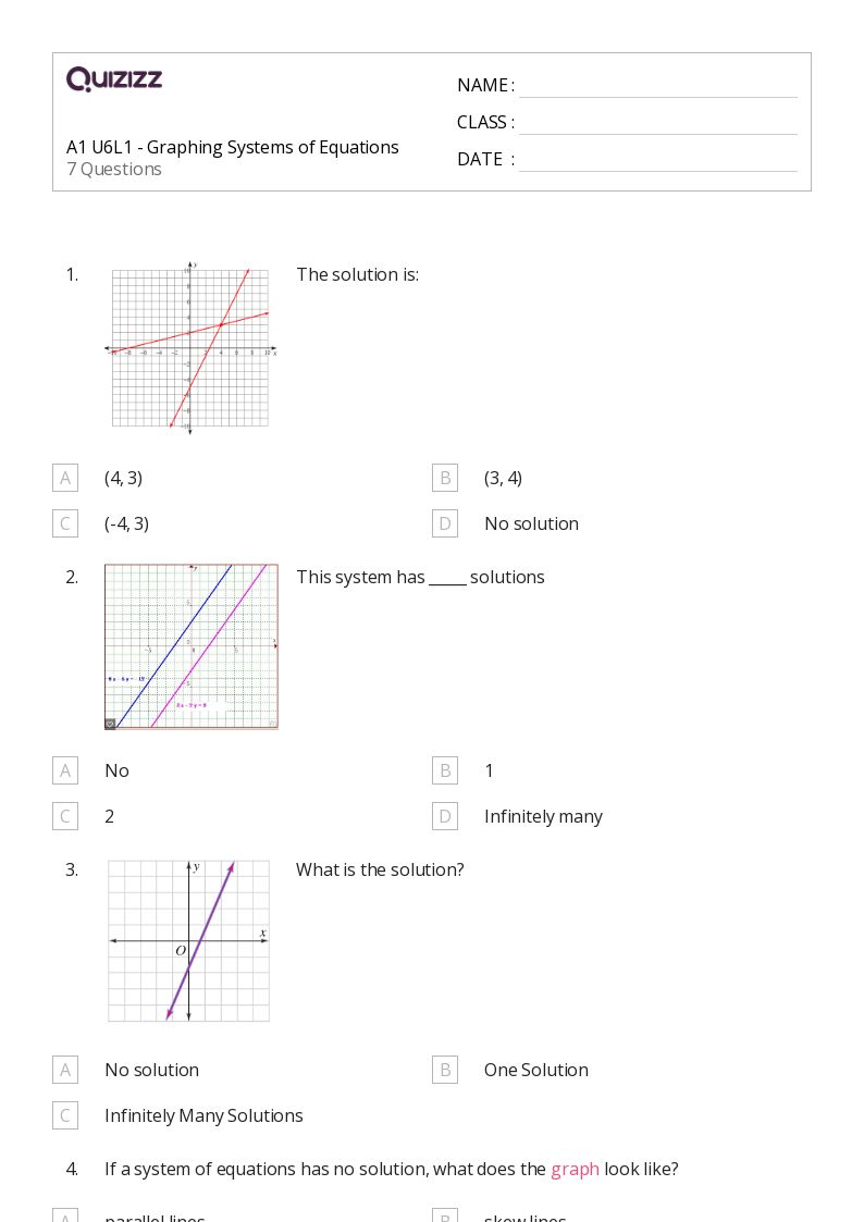graphing systems of linear equations worksheet
