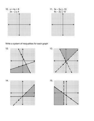 graphing systems worksheet