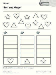 Sort and Graph Worksheet for Kindergarten - 1st Grade | Lesson Planet