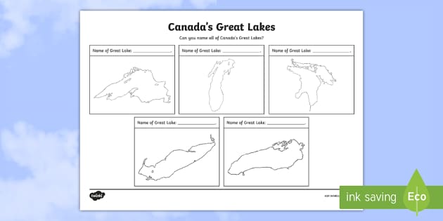 Name the Great Lake by its Picture Activity (teacher made)