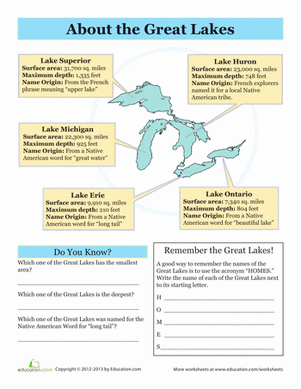 The Great Lakes | Worksheet 