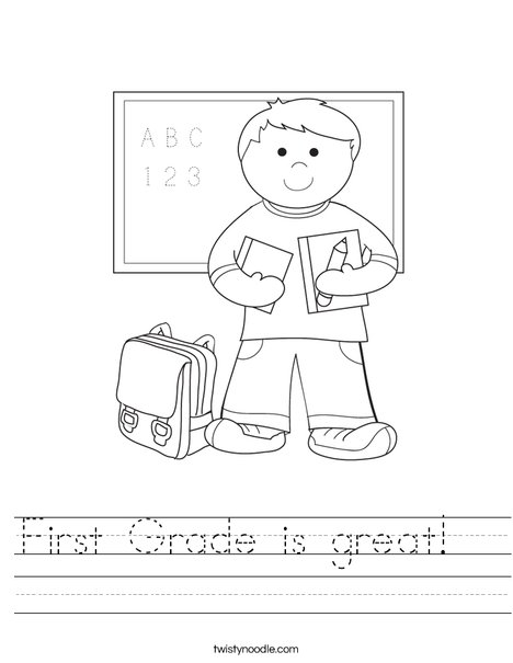 First Grade is great Worksheet - Twisty Noodle
