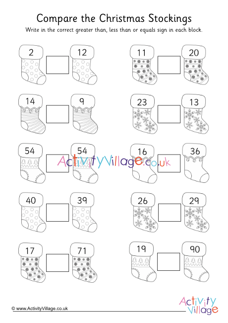 greater and less than worksheet