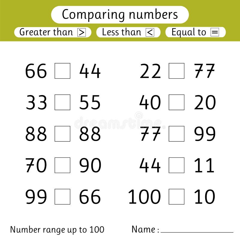 greater than and less than worksheet