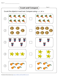 Greater Than, Less Than Worksheets