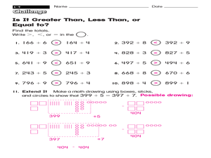 greater than less than worksheet 4th grade
