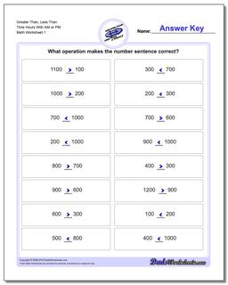 greater than less than worksheet 4th grade