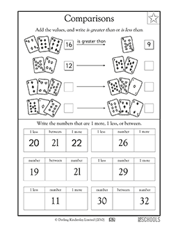 greater than less than worksheet first grade