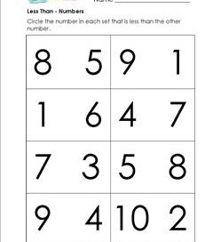 greater than less than worksheet for kindergarten