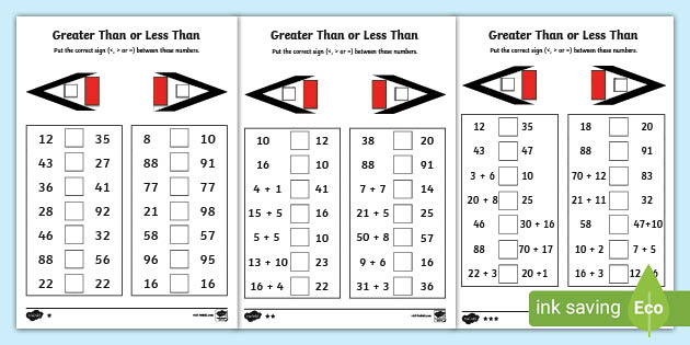 greater than less than worksheet middle school