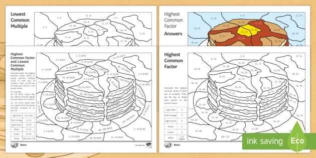 HCF And LCM Worksheets PDF - Beyond Maths - Easter - Twinkl