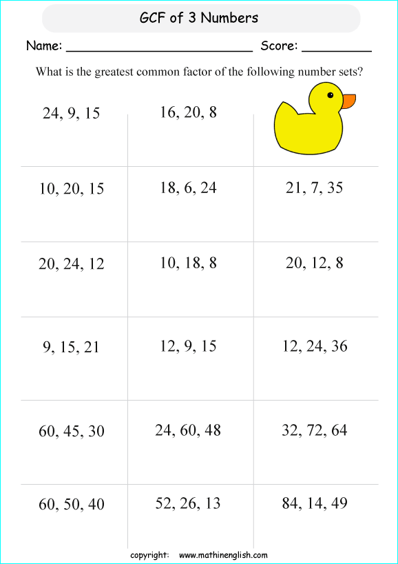 Printable primary math worksheet for math grades 1 to 6 based on ...