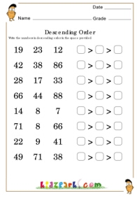 greatest to least worksheet