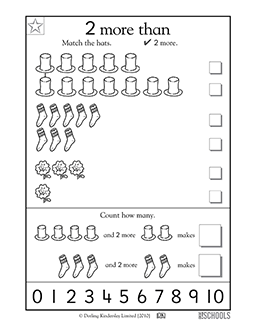 Adding 2 more | Kindergarten Math Worksheet | GreatSchools