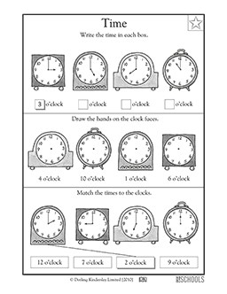 Oh, clock! | 1st grade Math Worksheet | GreatSchools