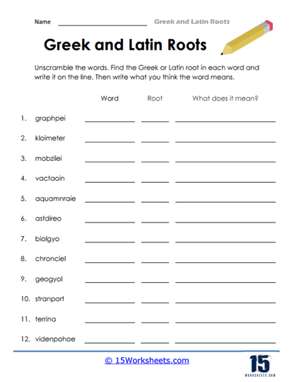 Greek and Latin Roots Worksheets - 15 Worksheets Library
