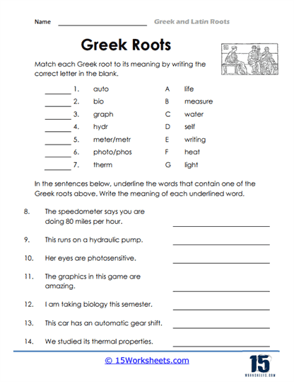 greek latin roots worksheet