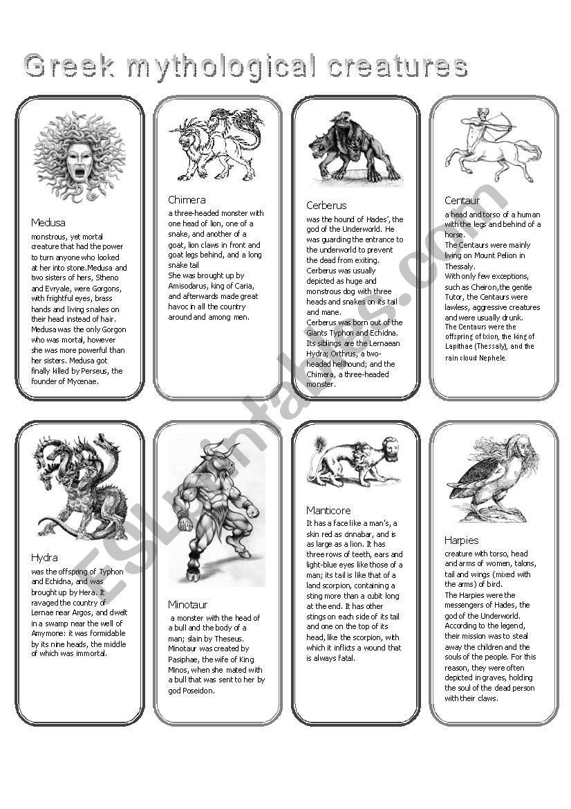 greek myth worksheet