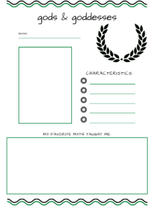 Greek Mythology Worksheets