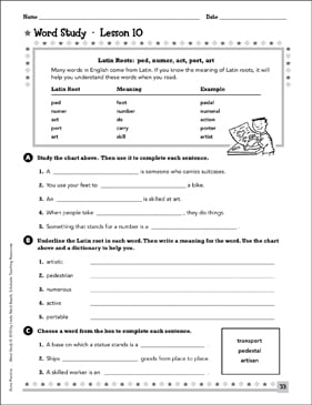 greek root words worksheet
