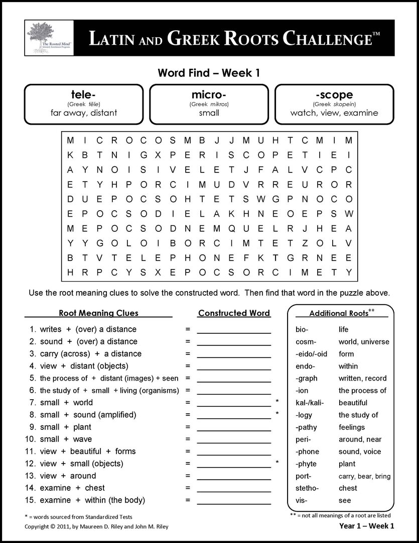 Latin and Greek Roots Challenge Vocabulary through root words