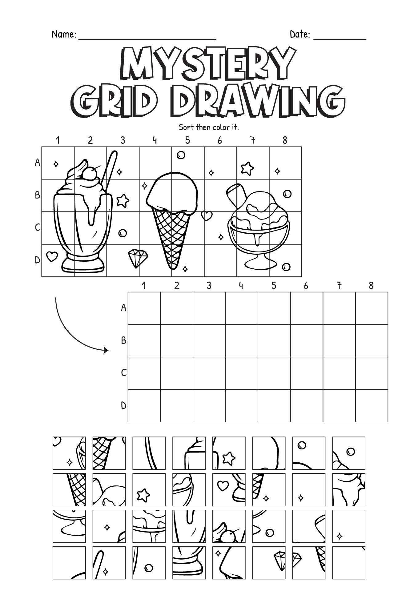 10 Printable Mystery Grid Drawing Worksheets Art - Free PDF at ...