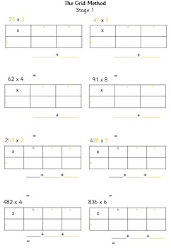 Multiplication: Grid Method PowerPoint and Problem Worksheets ...