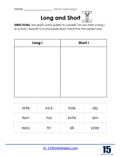 Short and Long I Worksheets - 15 Worksheets Library