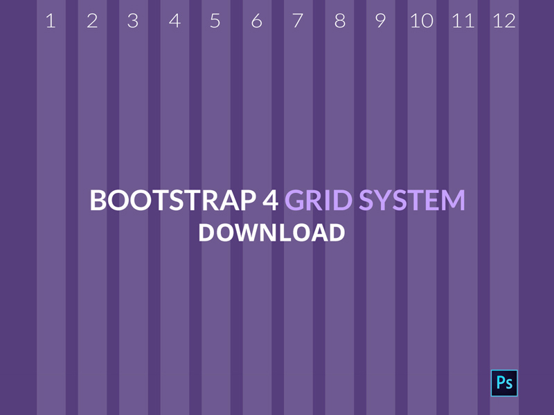 Bootstrap 4 Grid For Photoshop | Free PSD Template | PSD Repo