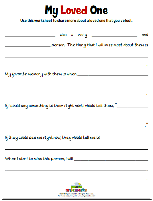 grief worksheet